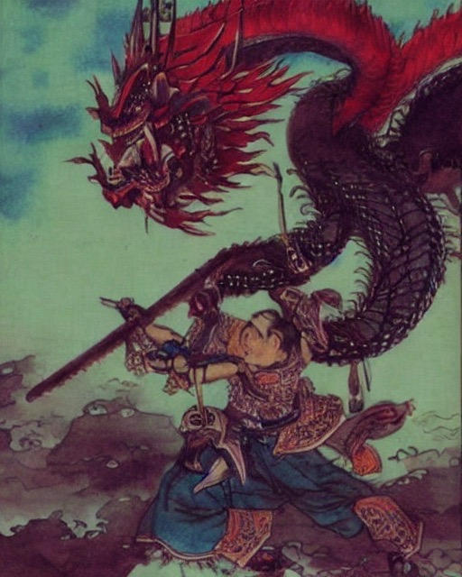 Samurai fights a Dragon by PeterCochran on DeviantArt