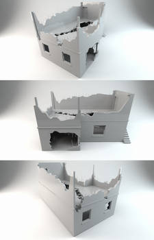 Destroyed house 3D model