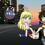 Lele and me stepping on moony