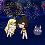 Lele and me kissing on the 4th of july