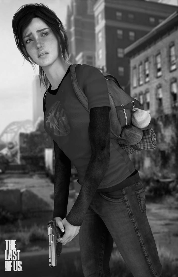 The Last of Us - Ellie B/W by AlexCroft25