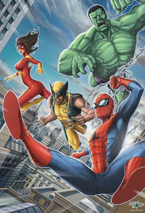 Spidey/ Marvel Pinup - Version 2.0 by Carl-Riley-Art Spidey/ Marvel Pinup - Version 2.0 by Carl-Riley-Art