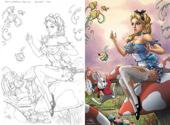Alice in Wonderland - side by side
