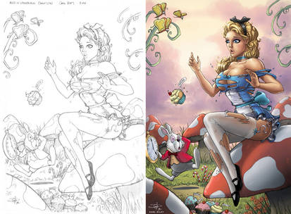 Alice in Wonderland - side by side