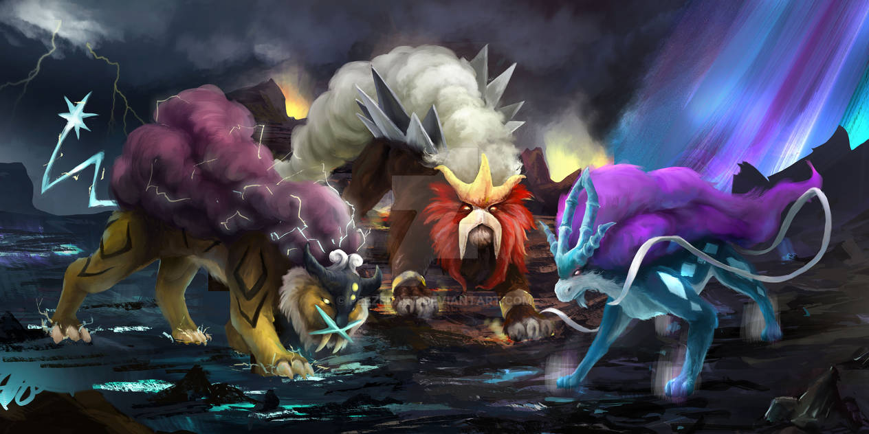 Legendary Beasts Trio By Peezeeart On Deviantart Legendary Beasts Trio By Peezeeart On Deviantart