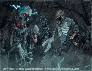 MONSTERS IN THE RAIN by Hartman