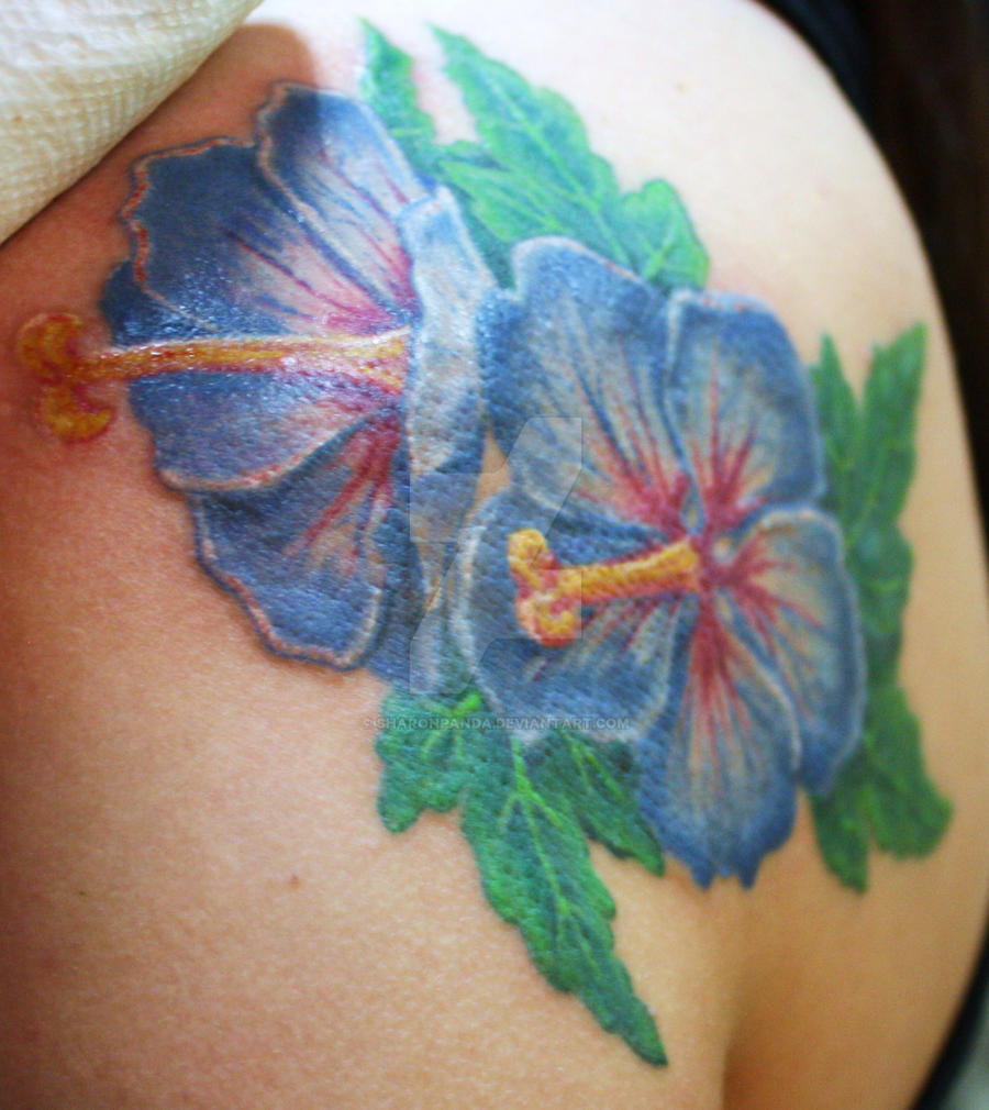 Hibiscus tattoo on shoulder by SharonPanda on DeviantArt
