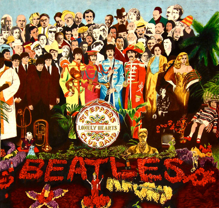 Beatles sgt pepper lonely. Обложка альбома Битлз Sgt Pepper s Lonely Hearts Club Band. Sgt. Pepper's Lonely Hearts Club Band Битлз. Сержанта Пеппера the Beatles. Beatles Sergeant Pepper's Lonely Hearts Club Band обложка.