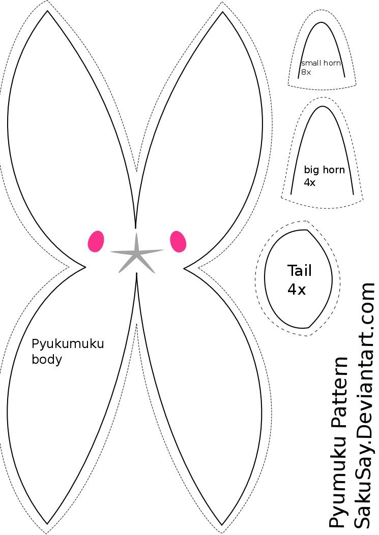Free Pyukumuku Plush Sewing Pattern by SakuSay on DeviantArt free-pyukumuku-plush-sewing-pattern-by-sakusay-on-deviantart