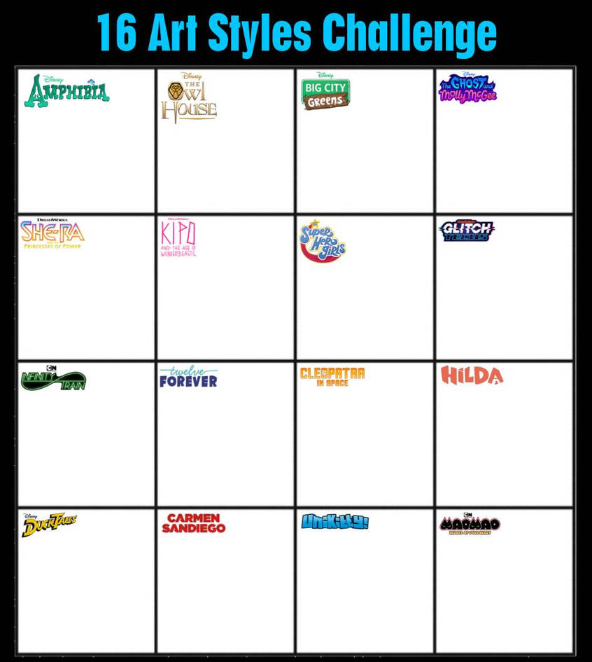 My 16 Art Styles Challenge Template (FREE TO USE) by My 16 Art Styles Challenge Template (FREE TO USE) by