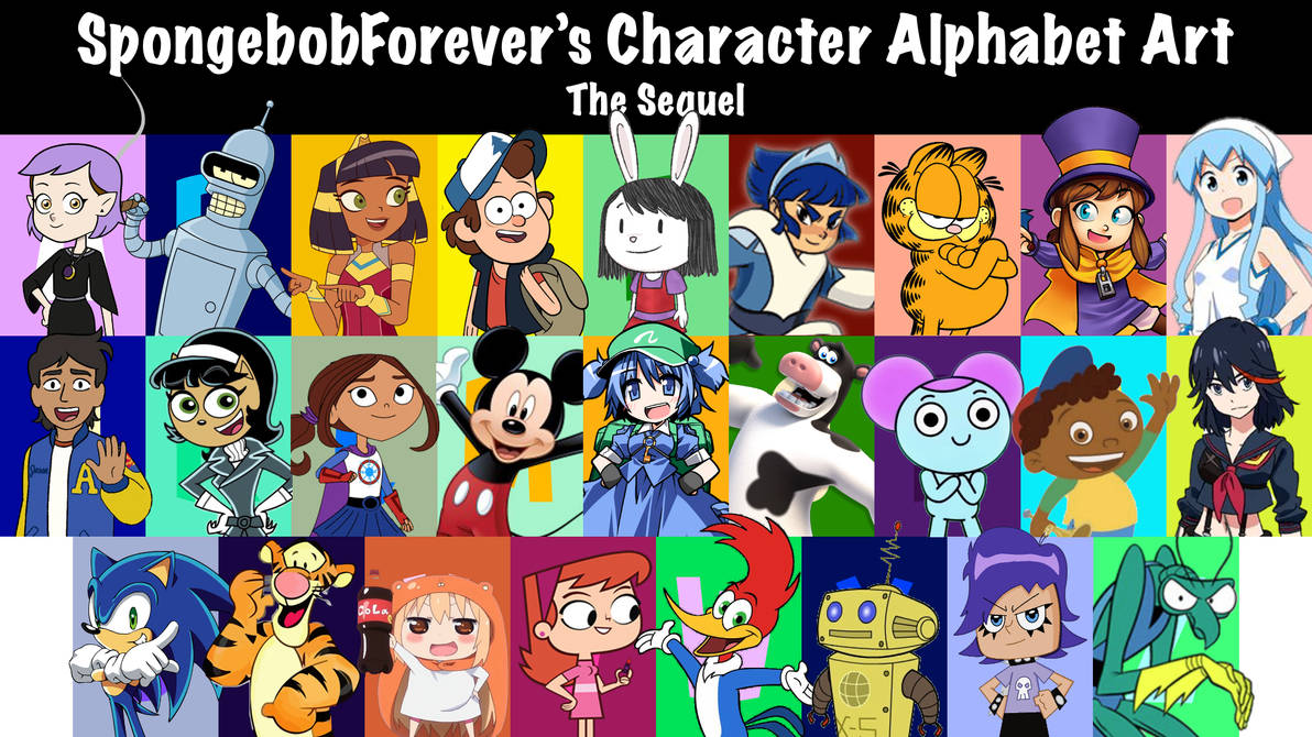SBForever's Character Alphabet Art: The Sequel by SpongebobForever638