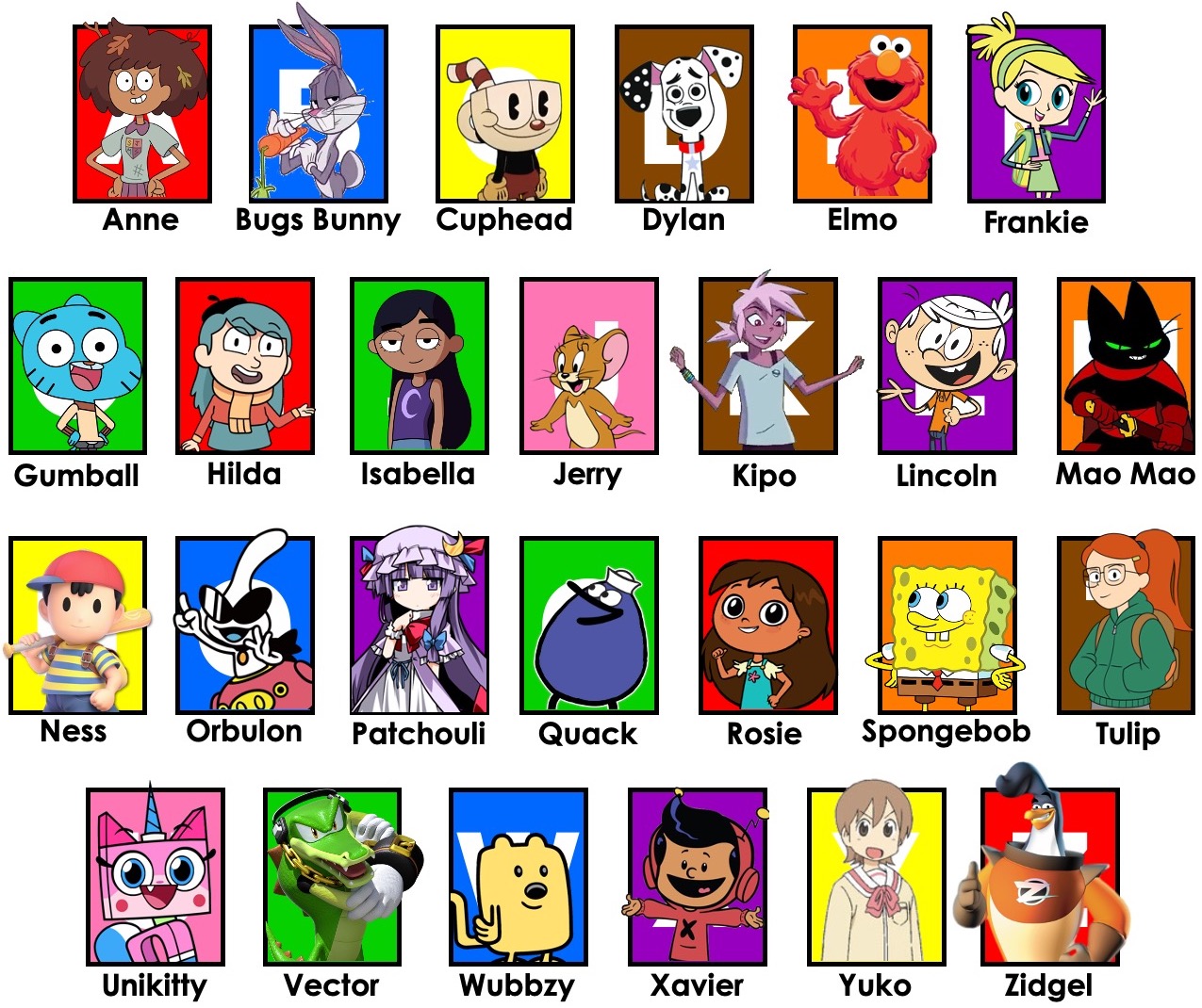 SpongebobForever's Character Alphabet Picture by SpongebobForever638 on ...