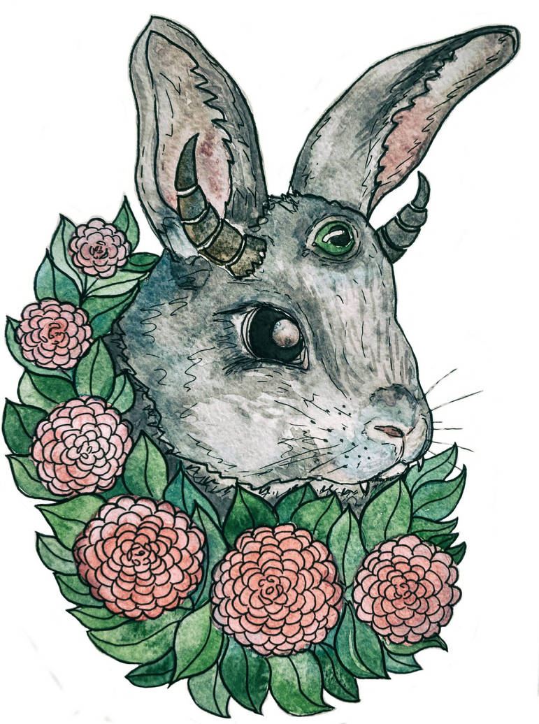 Hell rabbit + camelia by Poltara on DeviantArt