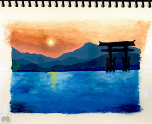 Itsukushima Torii Gate - Painting