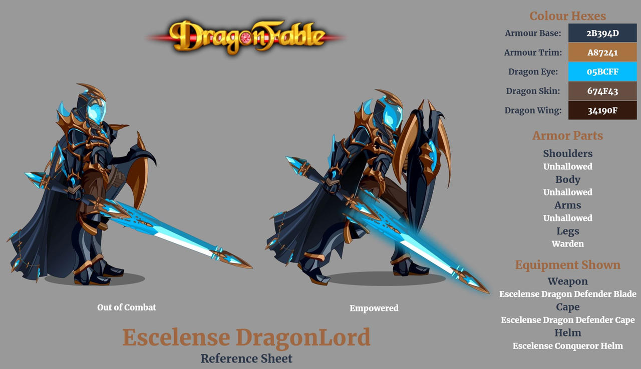 DragonFable Reference Sheet: Escelense DragonLord by TheAbyssalSamurai ...