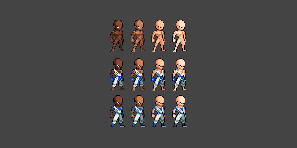 Base Male Fighter Skin Tones by rubengcdev