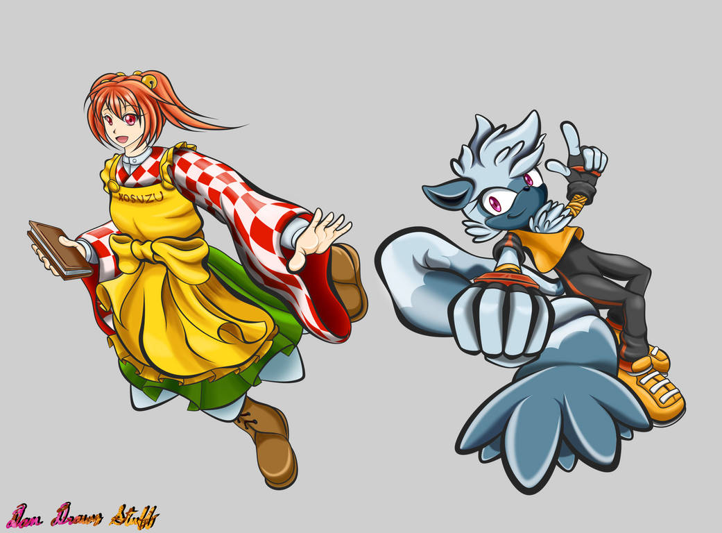 Kosuzu Motoori and Tangle the Lemur by Wheelerfortune on DeviantArt