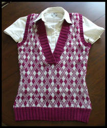 Deep V Argyle Vest