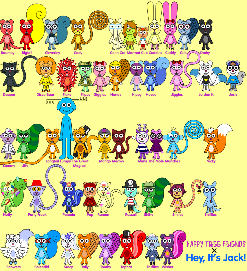 Happy Tree Friends x Hey, It's Jack - Characters by JackTheBlueCat2006 ...