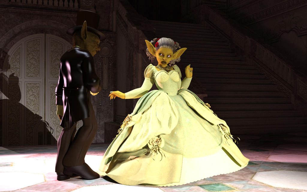 First render Goblin lady in dress by Yupasama on DeviantArt