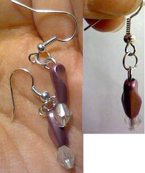 Purple bead earrings