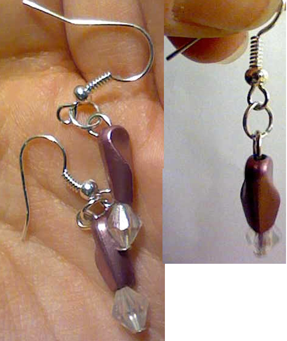 Purple bead earrings