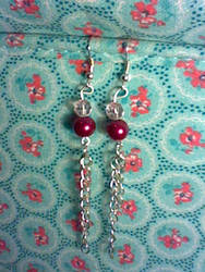 Pink chain earrings