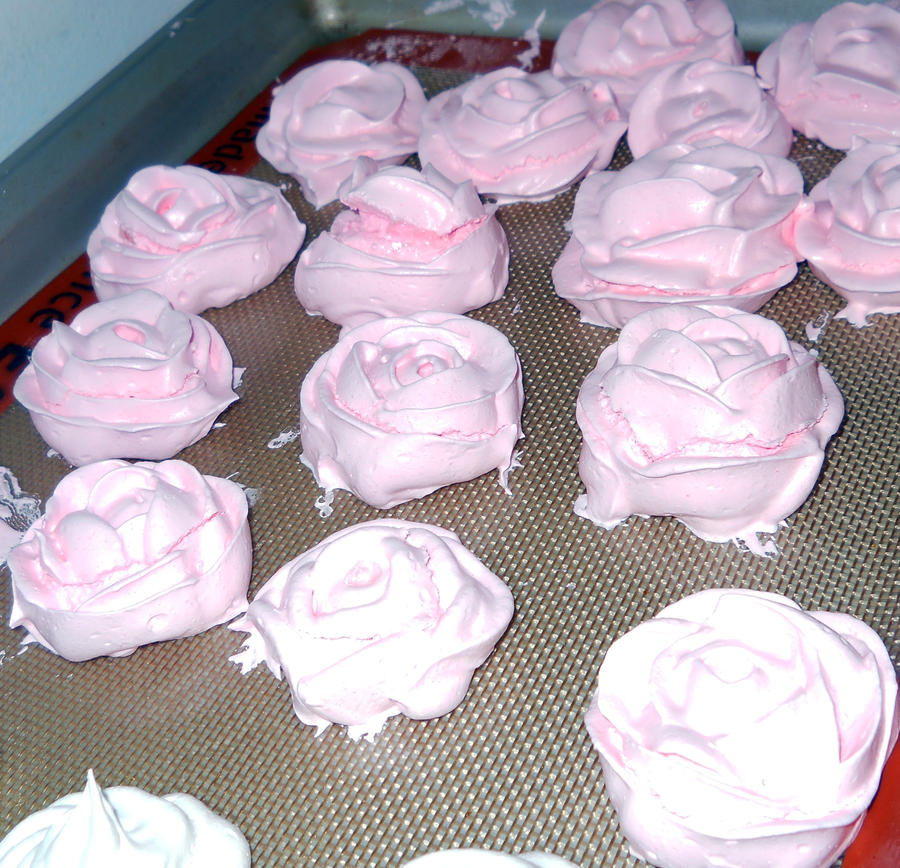 Rose Meringue Cookies