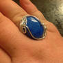 Blue resin wire ring