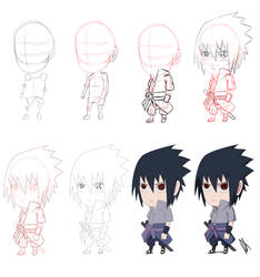 Step by Step: Uchiha Sasuke chibi