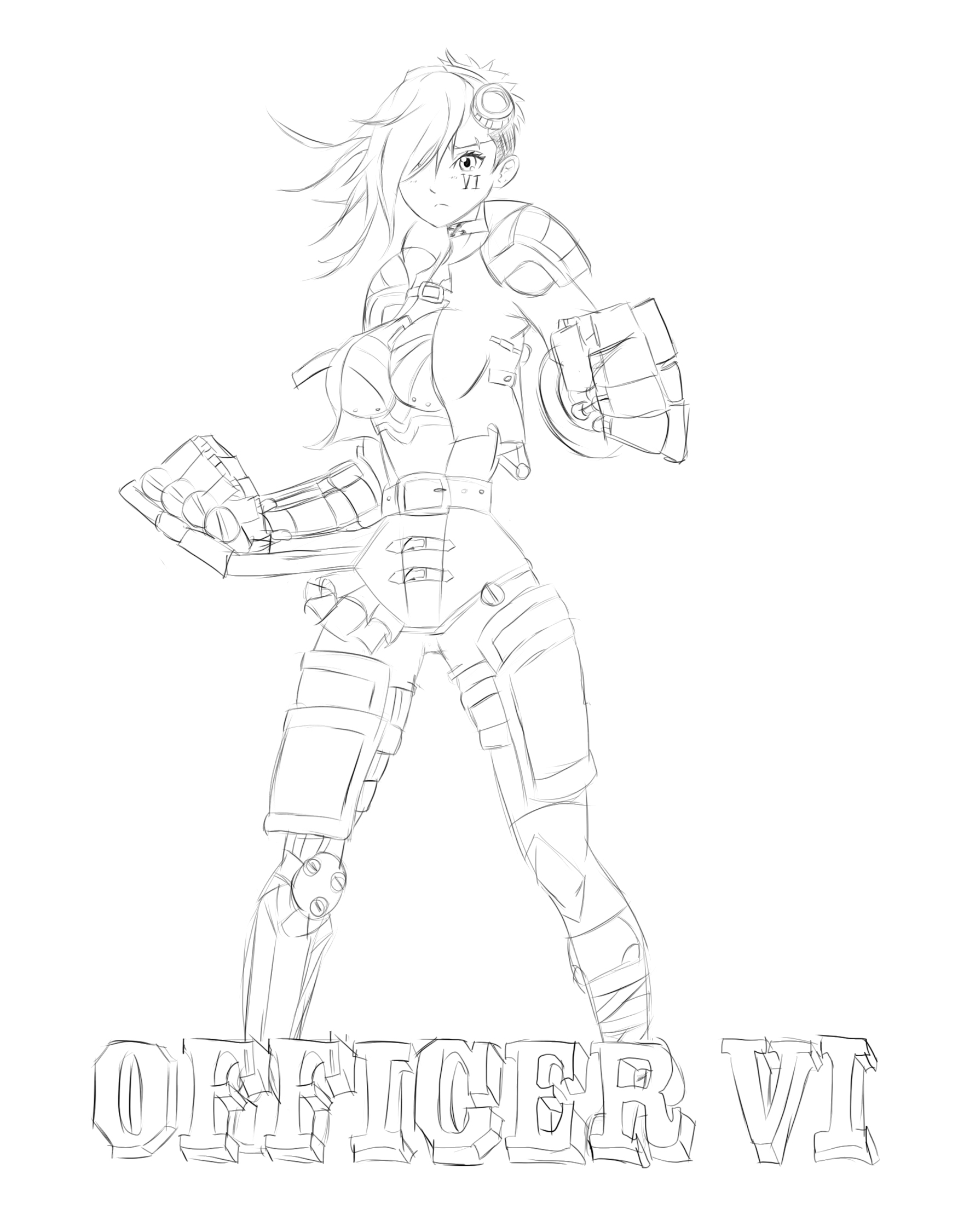 Officer Vi League of Legends Sketch