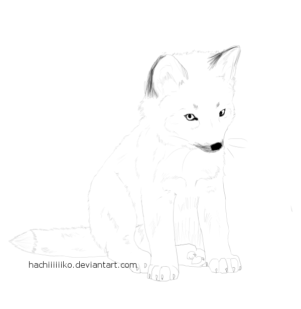 Fox Kit Lineart #1