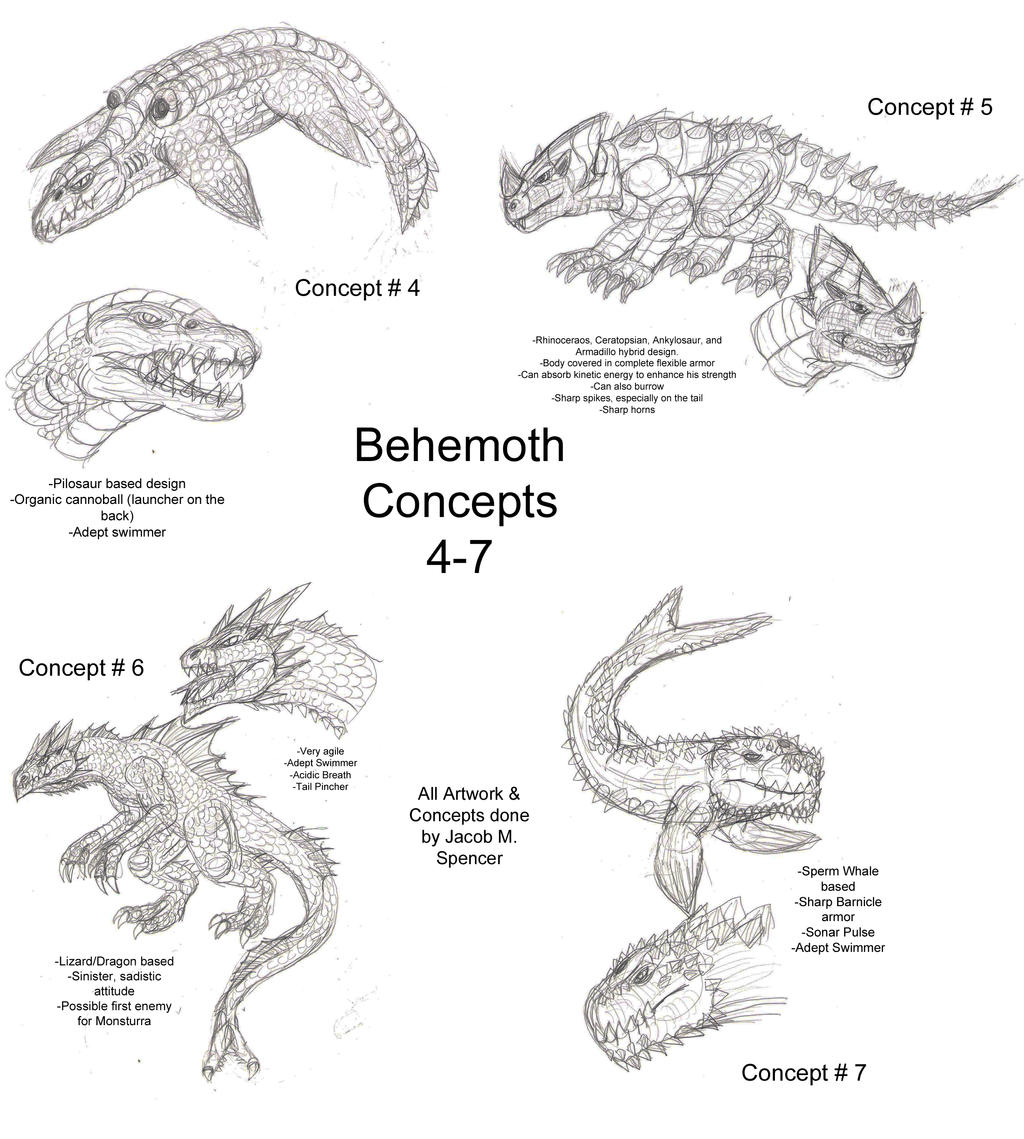 Behemoth Concepts 4-7 by JacobSpencerKaiju79 on DeviantArt