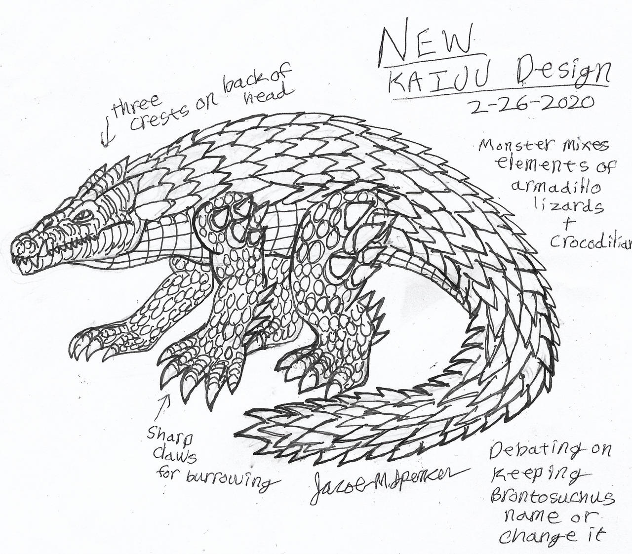 New Kaiju Design-Inked-2-26-2020 by JacobSpencerKaiju79 on DeviantArt