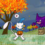 Mew and Haunter Trick-or-treat