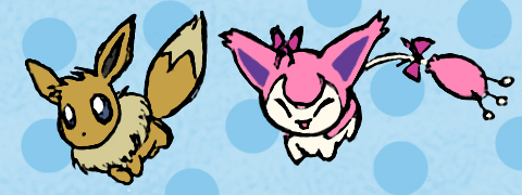 Skitty and Eevee Pen Colored