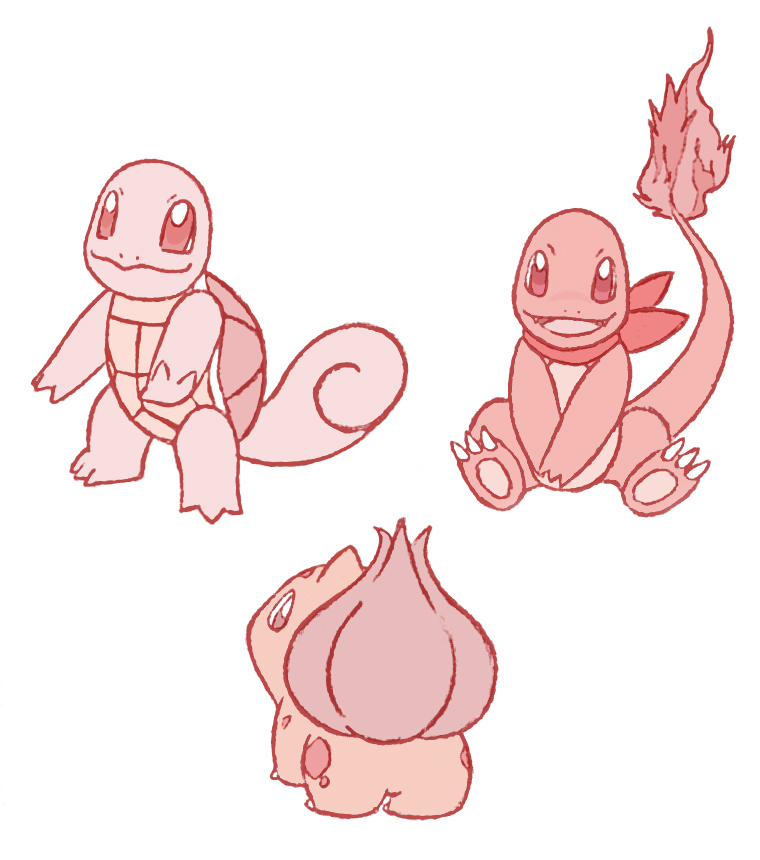 Kanto Starters in Red