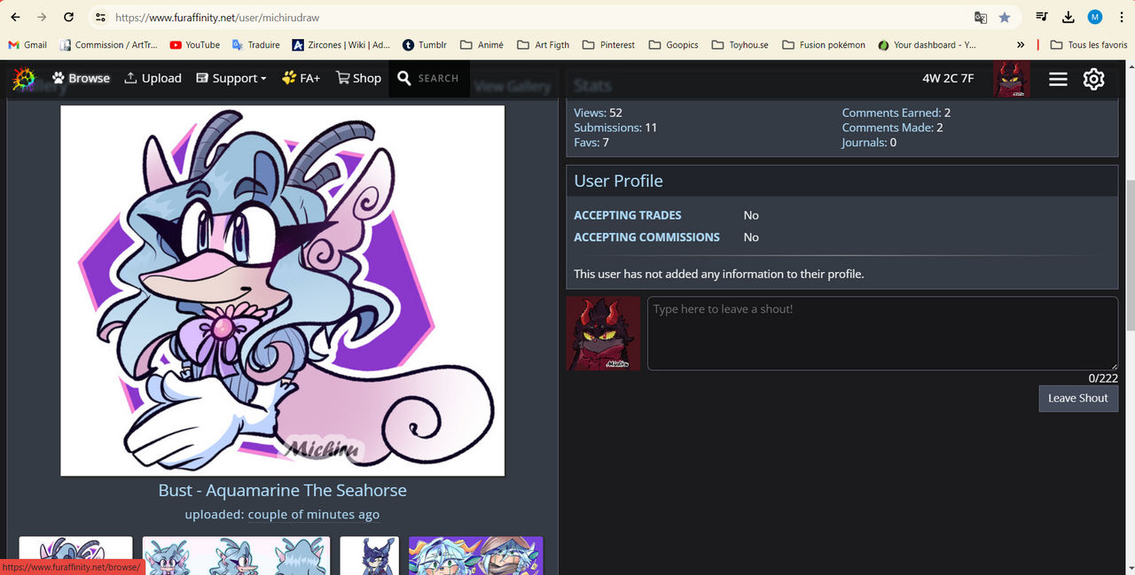I opened my Furaffinity page!