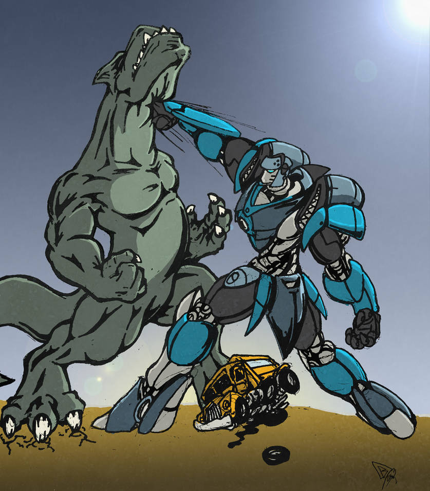Lizard Mech random coloring 1: giant lizard vs mech by BDixonarts on DeviantArt