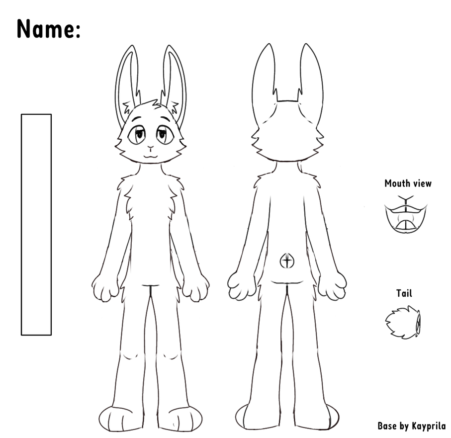 Fnaf Rabbit Base F2U bunny ref sheet base by Kayprila on DeviantArt