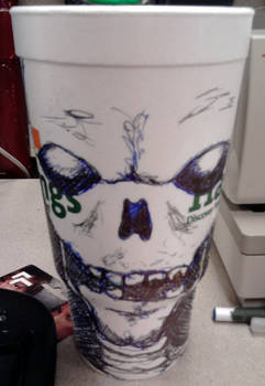 Work Doodle - Skull Cup