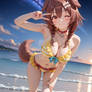 ExclusiveArt:Korone Pawprints in the Sand (HLWAG)