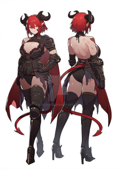 Full-body Female Demon Character Concept 1 (OPEN)