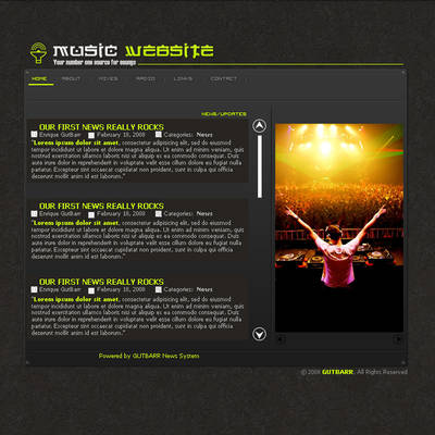 MUSIC WEBSITE LAYOUT