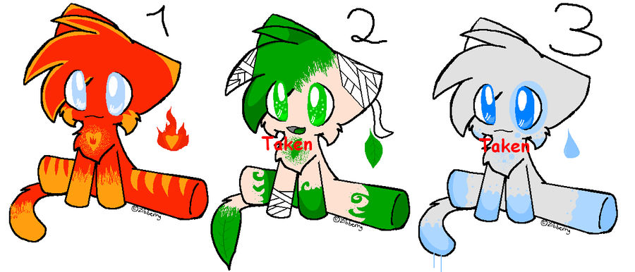 5 Points acoptables element cats by AdoptJack on DeviantArt