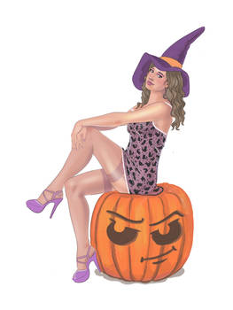 Halloween Pin-up Witch 1