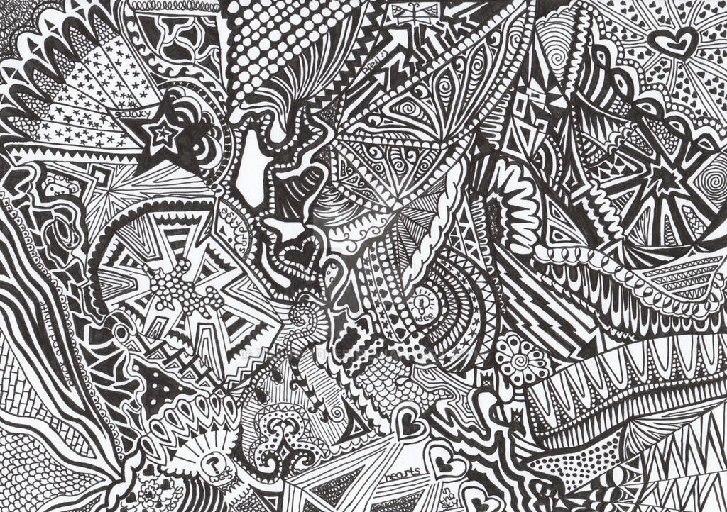 black and white doodle