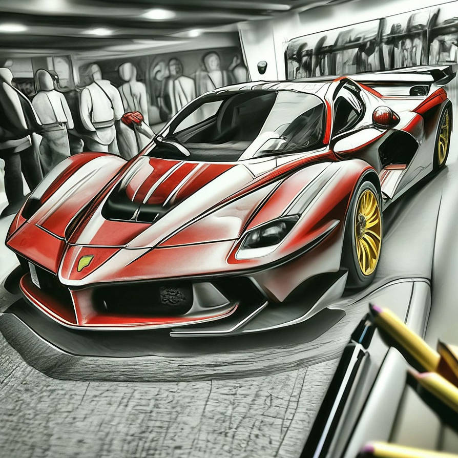Painted Ferrari by Hueglotatel on DeviantArt