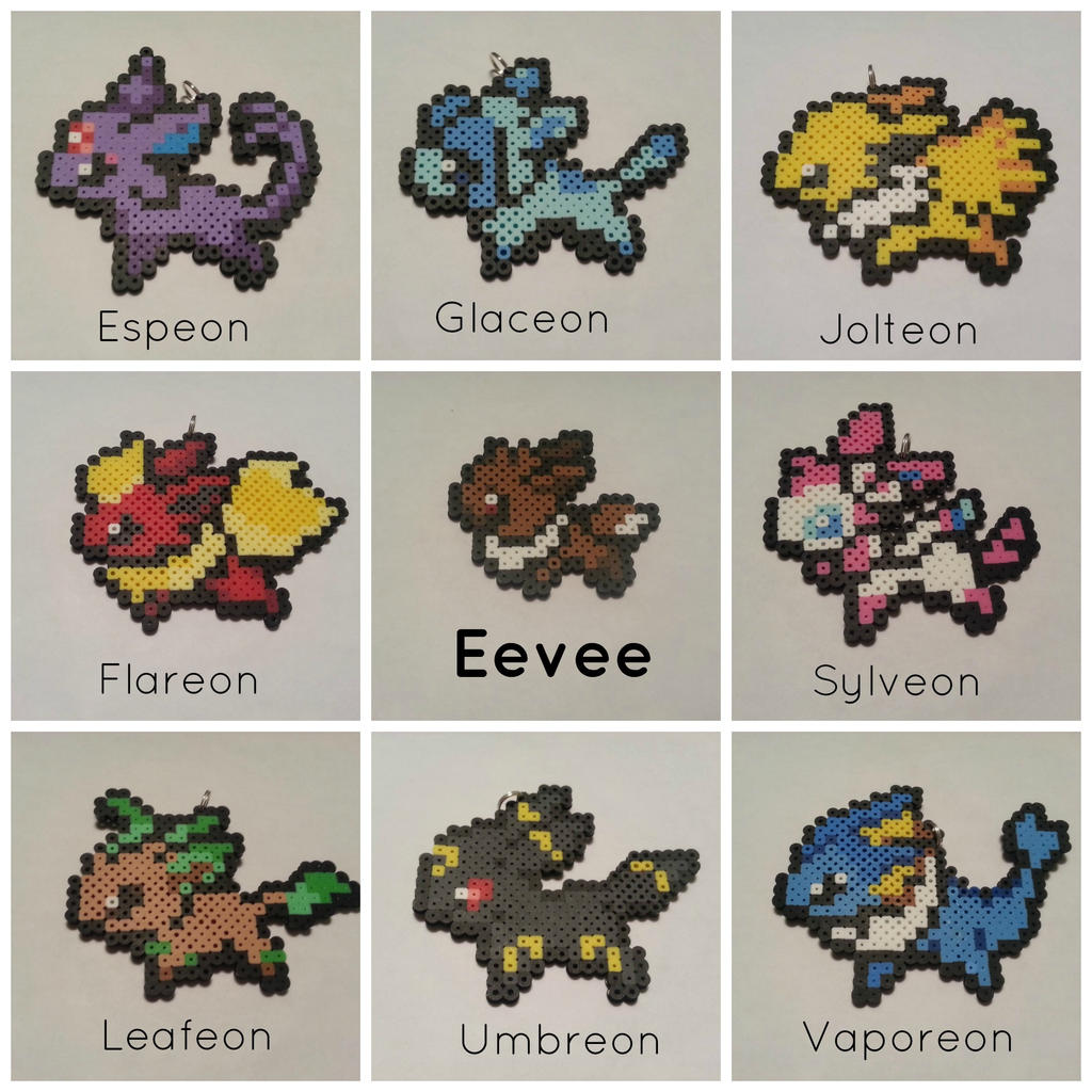 Eevee's Evolutions - Perler Sprites by dynamicbeadworks on DeviantArt