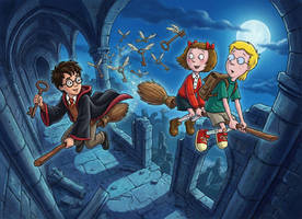 Mona, Zapman and Harry Potter escapes Flying Keys
